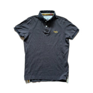 Superdry Japan Spirit Gray 100% Cotton Polo Shirt Top Mens Size Medium